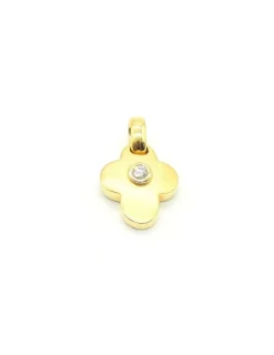 Cheap Cruz satinada con diamante central oro 18k Colgantes Con Brillantes|Cruces Especiales
