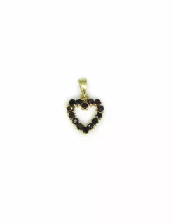 Online Dije corazón piedras granate en oro de 18k Colgante De Corazones