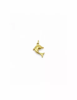 Cheap Dije delfín brillo-mate oro 18k Colgante De Animales