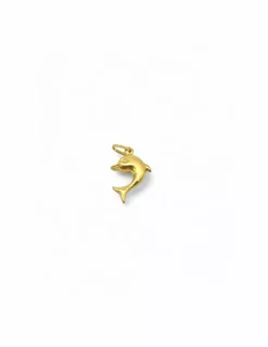 Cheap Dije delfín brillo-mate oro 18k Colgante De Animales