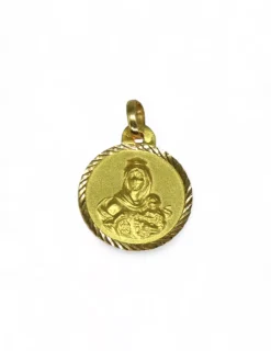 Cheap Escapulario Virgen del Carmen y Sagrado corazón de Jesús oro 18k - 1.50cm Colgante Con La Virgen