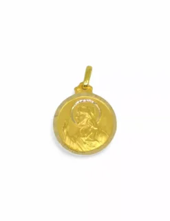 Clearance Escapulario Virgen del Carmen y corazón de Jesús oro 18k - 2,9cm Medalla De La Virgen|Medalla De Cristo