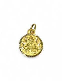Clearance Escapulario Virgen del Carmen y Sagrado Corazón de Jesús oro 18k - 2cm - 1,88gr Medalla De La Virgen|Medalla De Cristo