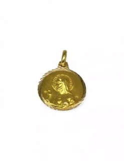 Cheap Escapulario Virgen del Carmen y Sagrado Corazón oro 18k - 2cm Medalla De La Virgen|Medalla De Cristo