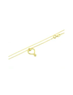 Cheap Gargantilla colgante corazón con brillante oro 18k - 44 cm Cadenas Con Brillantes|Gargantillas De Oro