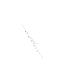 Clearance Gargantilla colgantes hojas y circonitas colores Plata 925 rodio - 40 cm Gargantillas De Plata