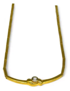 New Gargantilla con brillante chatón oro 18k - 36cm Cadenas Con Brillantes|Gargantillas De Oro