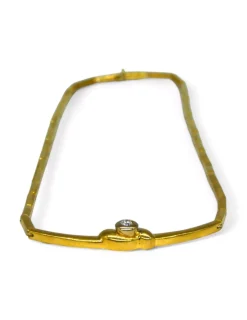 New Gargantilla con brillante chatón oro 18k - 36cm Cadenas Con Brillantes|Gargantillas De Oro