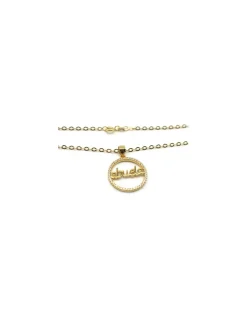Online Gargantilla con colgante ABUELA circonitas 20mm Plata chapada en oro - 44 cm Gargantillas De Plata