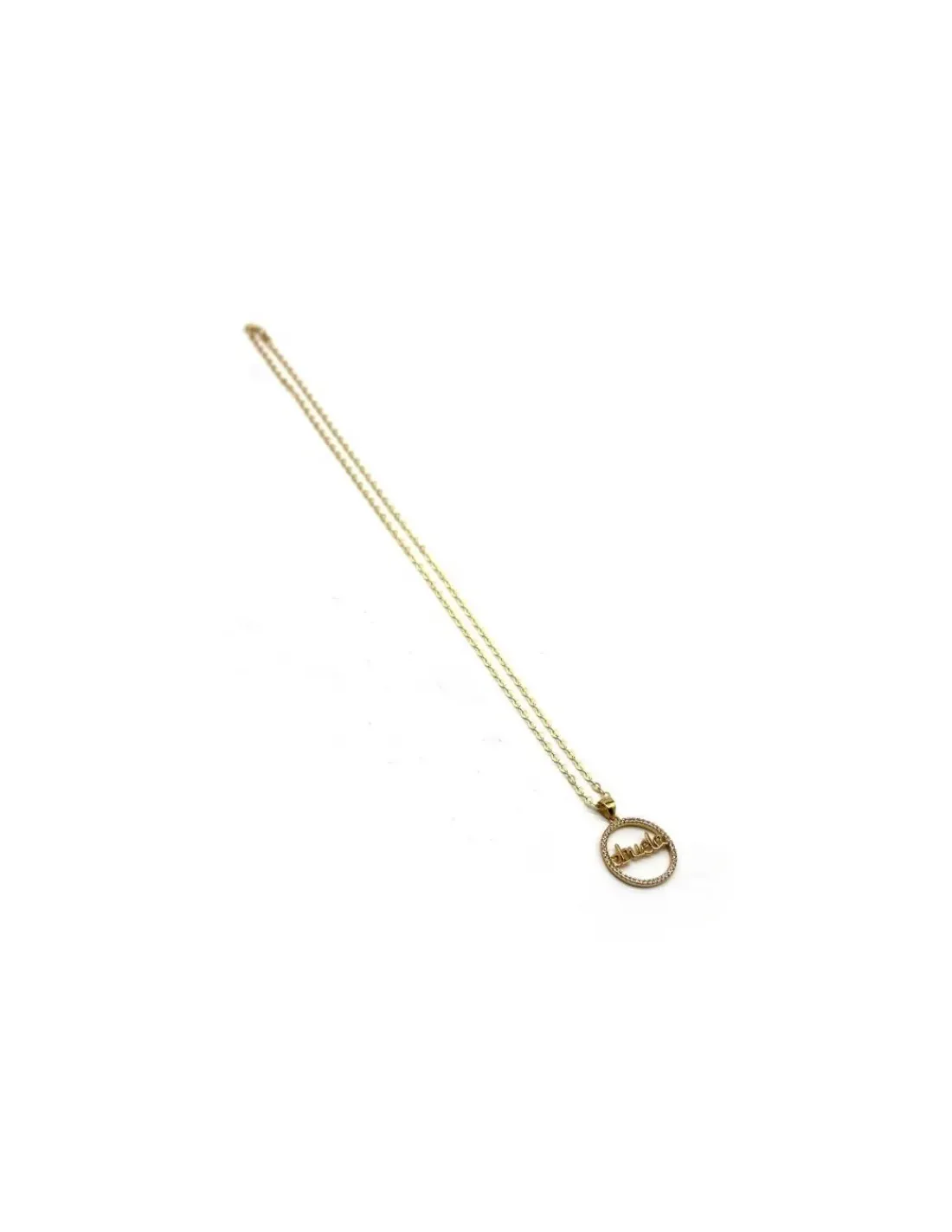 Online Gargantilla con colgante ABUELA circonitas 20mm Plata chapada en oro - 44 cm Gargantillas De Plata