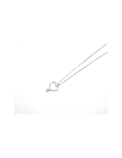 New Gargantilla corazón con brillante oro blanco 18k - 44 cm Cadenas Con Brillantes|Gargantillas De Oro