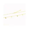Sale Gargantilla estrellitas y chatón circonitas plata chapada oro 18k - 42cm Gargantillas De Plata