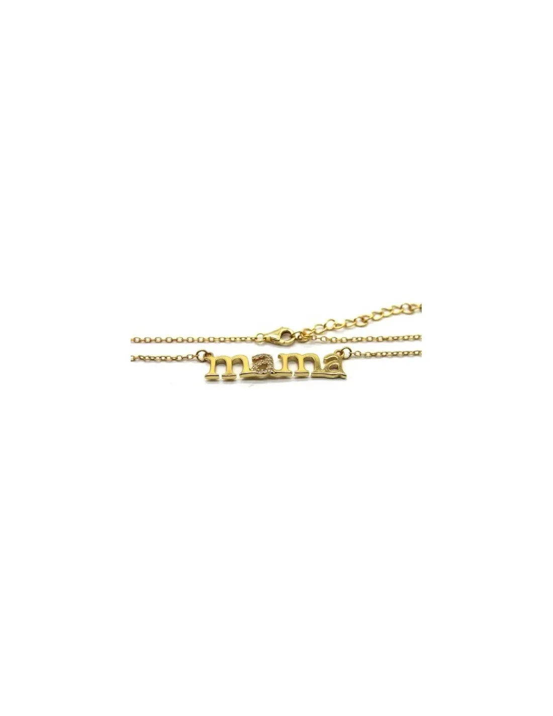 Clearance Gargantilla Mamá circonitas chapada en oro - 40 cm Gargantillas De Plata