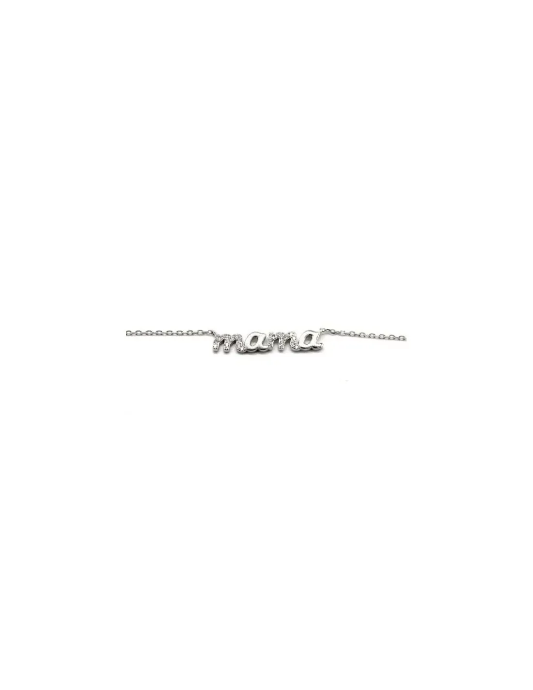 Sale Gargantilla Mama circonitas en las dos M plata - 40 cm Gargantillas De Plata