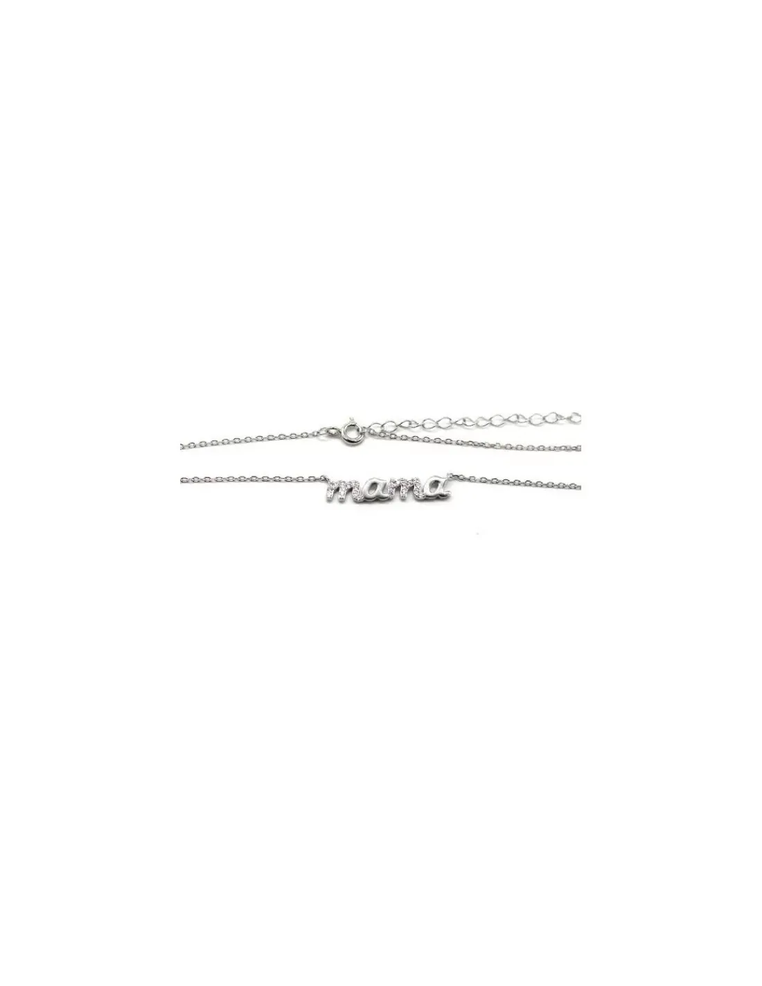 Sale Gargantilla Mama circonitas en las dos M plata - 40 cm Gargantillas De Plata