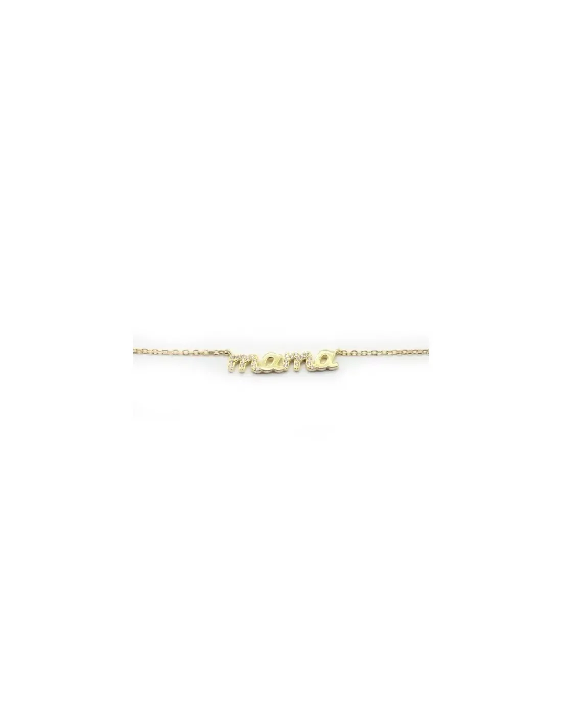 Flash Sale Gargantilla Mama circonitas plata 925 chapada en oro - 40 cm Gargantillas De Plata