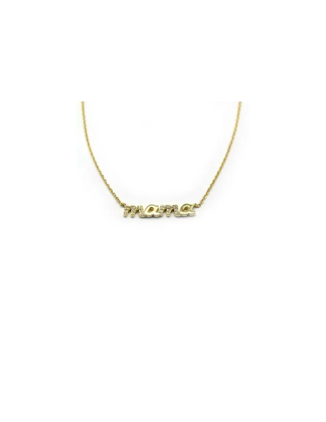 Flash Sale Gargantilla Mama circonitas plata 925 chapada en oro - 40 cm Gargantillas De Plata