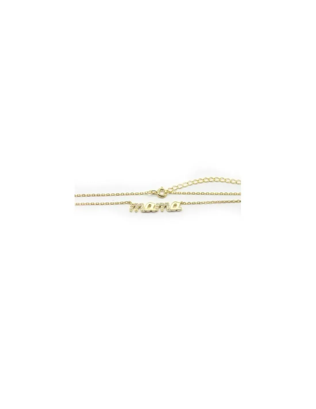 Flash Sale Gargantilla Mama circonitas plata 925 chapada en oro - 40 cm Gargantillas De Plata