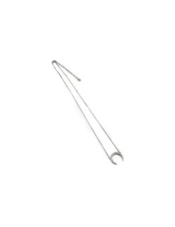 Clearance Gargantilla media luna circonitas Plata 925 rodio - 39 cm Gargantillas De Plata
