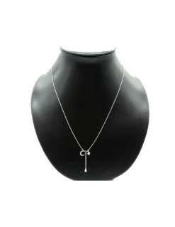 Sale Gargantilla plata doble cadena media luna y estrella circonitas - 44cm Gargantillas De Plata