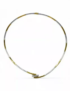 Sale Gargantilla semirrígida bicolor oro 18k - 36cm Cordones De Oro