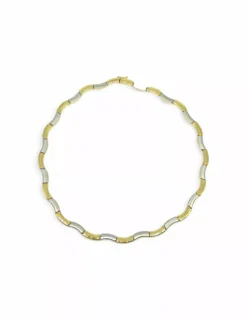 Sale Gargantilla semirrígida ondas bicolor 18k - 47cm Gargantillas De Oro