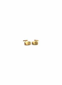 Shop Gemelos rectangulares con dos líneas oro 18k Más Joyas