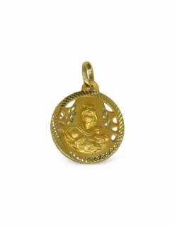 Sale Medalla escapulario Virgen de la Cabeza y Sagrado Corazón oro 18k - 1.3cm Medalla De La Virgen|Medalla De Cristo