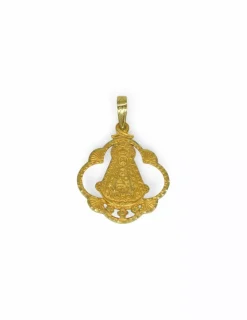 Cheap Medalla Virgen del Rocío calada oro 18k - 4cm Medalla De La Virgen|Colgante Con La Virgen