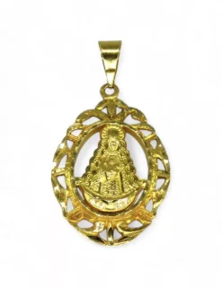 Fashion Medalla virgen del Rocío oro 18k Medalla De La Virgen|Medalla De Oro Grabado