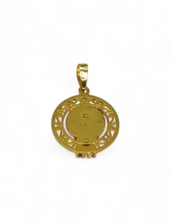 Online Medalla Virgen niña con circonitas y aro calado oro 18k Medalla De La Virgen|Colgante Con La Virgen