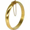 New Media caña lisa oro 18k - 6,5cm Pulseras De Plata|Pulseras De Oro