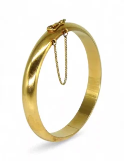 New Media caña lisa oro 18k - 6,5cm Pulseras De Plata|Pulseras De Oro