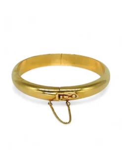 New Media caña lisa oro 18k - 6,5cm Pulseras De Plata|Pulseras De Oro
