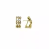 Hot Pendientes 3 filas circonitas oro 18k Pendientes De Oro