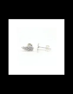 Hot Pendientes alas efecto oxido plata de Ley Pendientes De Plata