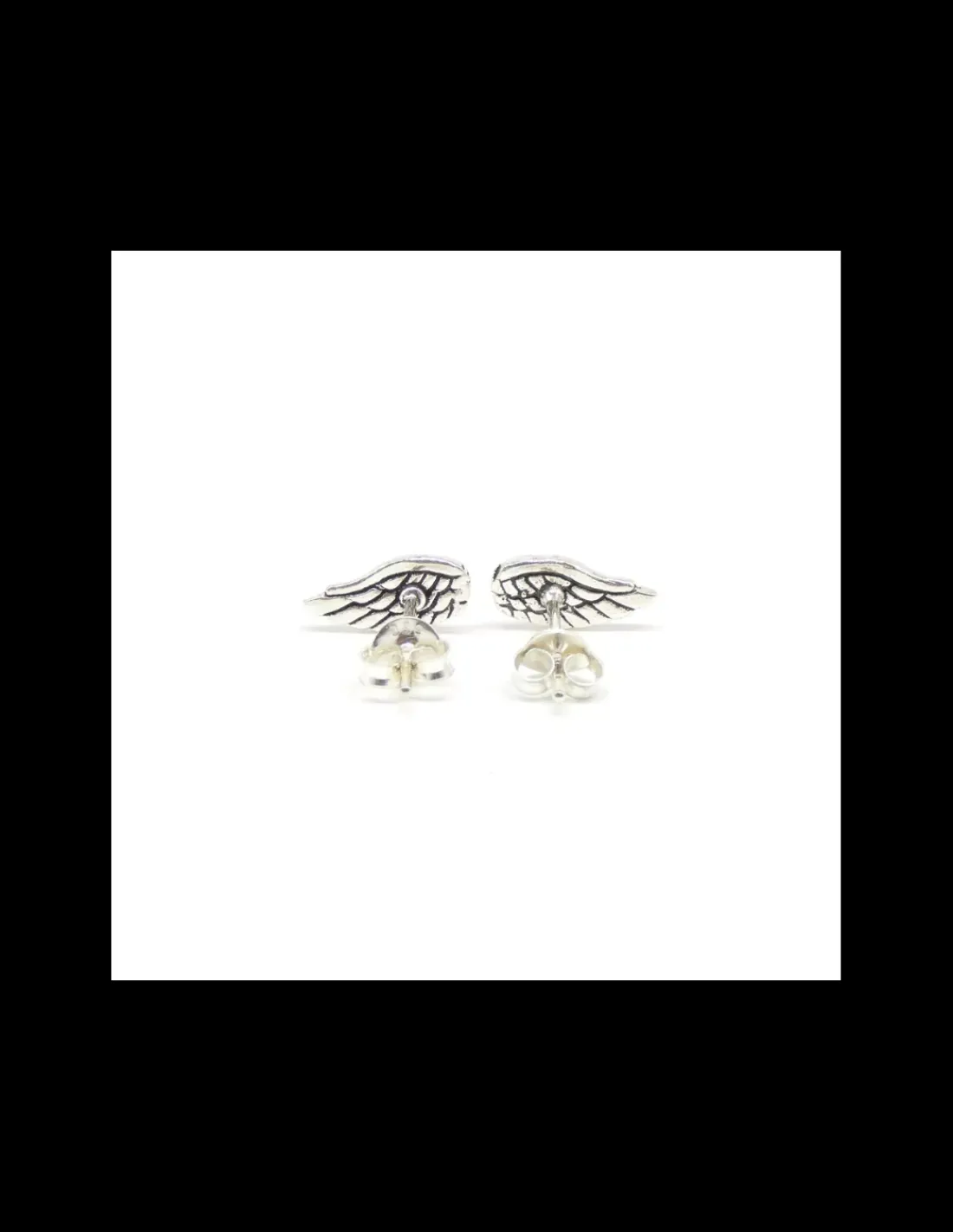 Hot Pendientes alas efecto oxido plata de Ley Pendientes De Plata