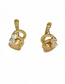 Cheap Pendientes alianzas corazón acabado mate circonitas oro 18k Pendientes De Oro