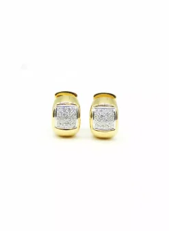 New Pendientes aro anchos con diamantes oro 18k Pendientes Con Brillantes|Aros De Oro