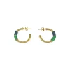 Sale Pendientes aro decorado azul y verde oro 18k Aros De Oro