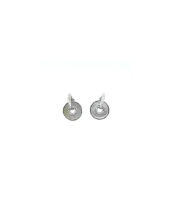 Shop Pendientes aro nácar y circonitas 16mm plata Pendientes De Plata