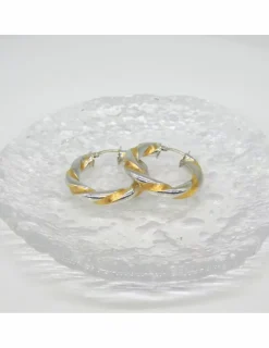 Best Pendientes aro rizados bicolor oro 18k Aros De Oro|Pendientes De Oro