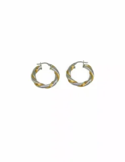 Best Pendientes aro rizados bicolor oro 18k Aros De Oro|Pendientes De Oro