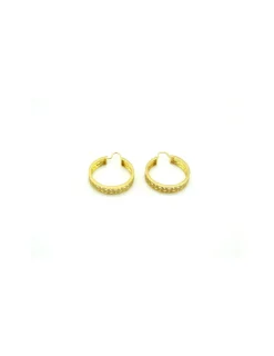 New Pendientes aros criollas con diseño calado oro 18k Aros De Oro