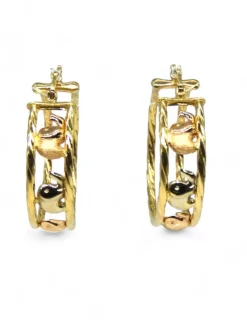 Online Pendientes aros elefantes bicolor acabados mate oro18k Pendientes De Oro