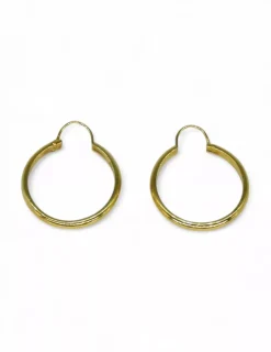 Online Pendientes aros medianos lisos oro 18k Aros De Oro|Pendientes De Oro
