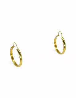 Online Pendientes aros medianos lisos oro 18k Aros De Oro|Pendientes De Oro