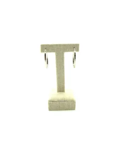 Online Pendientes aros ovalados 35mm plata rodiada Aros De Plata