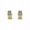 New Pendientes barra flores circonitas celestes oro 18k Pendientes De Oro