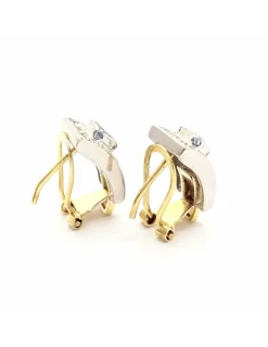 Best Sale Pendientes bicolor aguamarina y circonitas oro 18k Especial Piedras Preciosas|Pendientes De Oro
